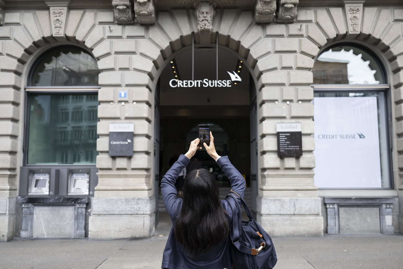Taking a photo of Credit Suisse