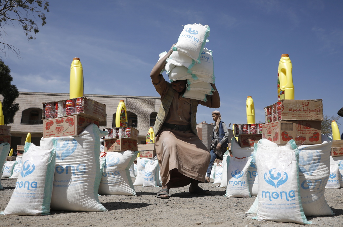 An aid worker in Sanaa, Yemen