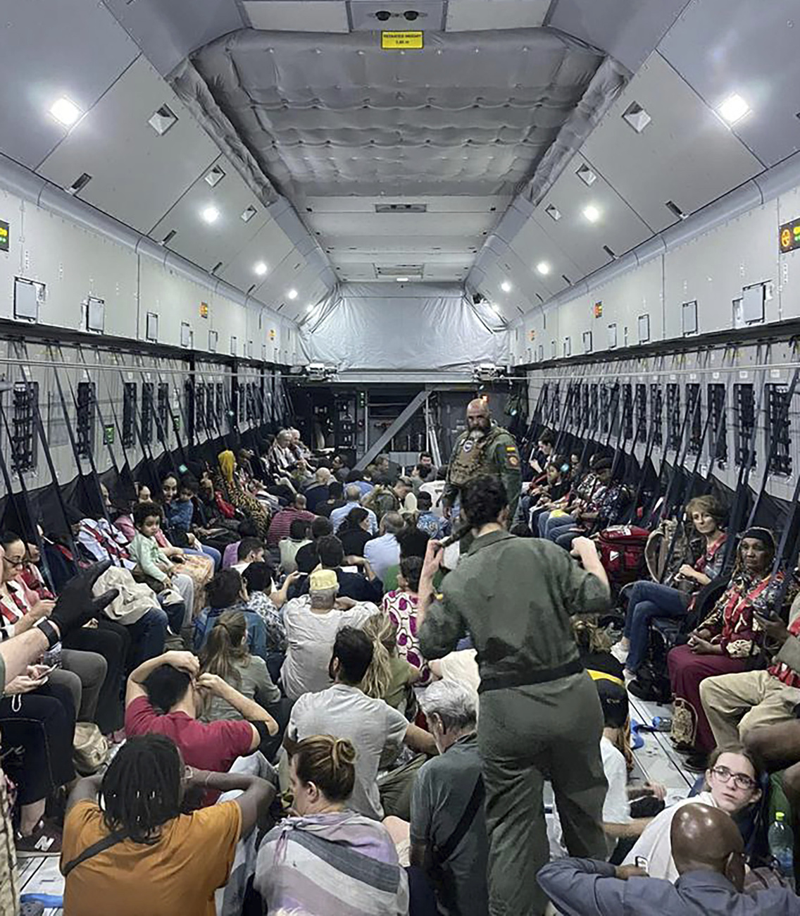 Plane full of evacuees