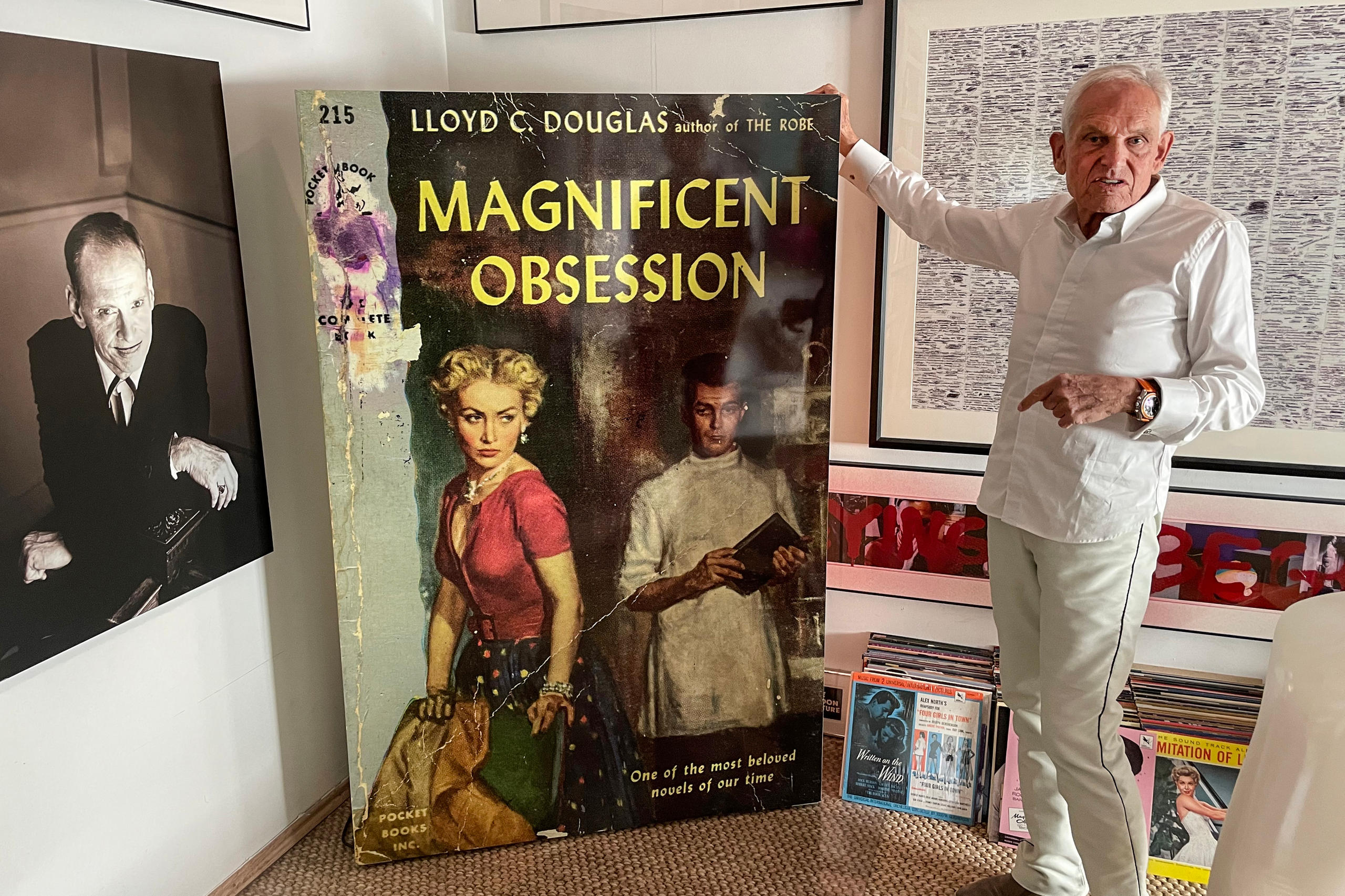 Mathias Brunner in front of one of his artworks