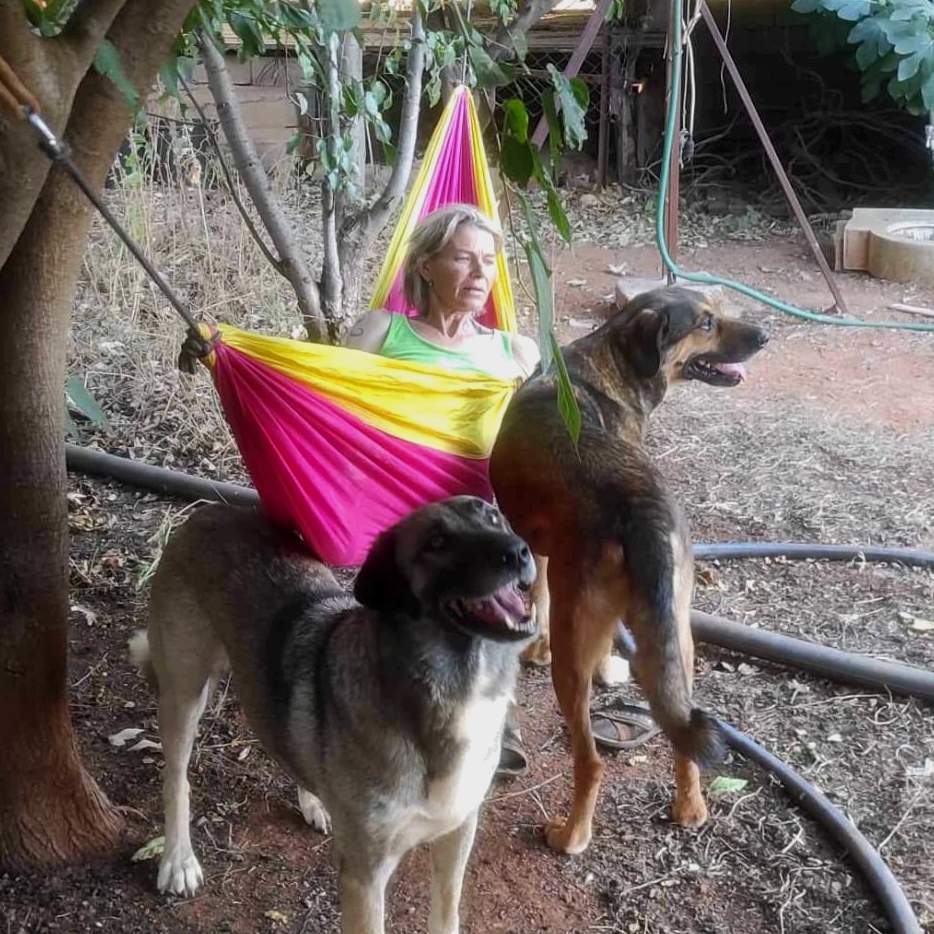 Selin Grögli with her dogs