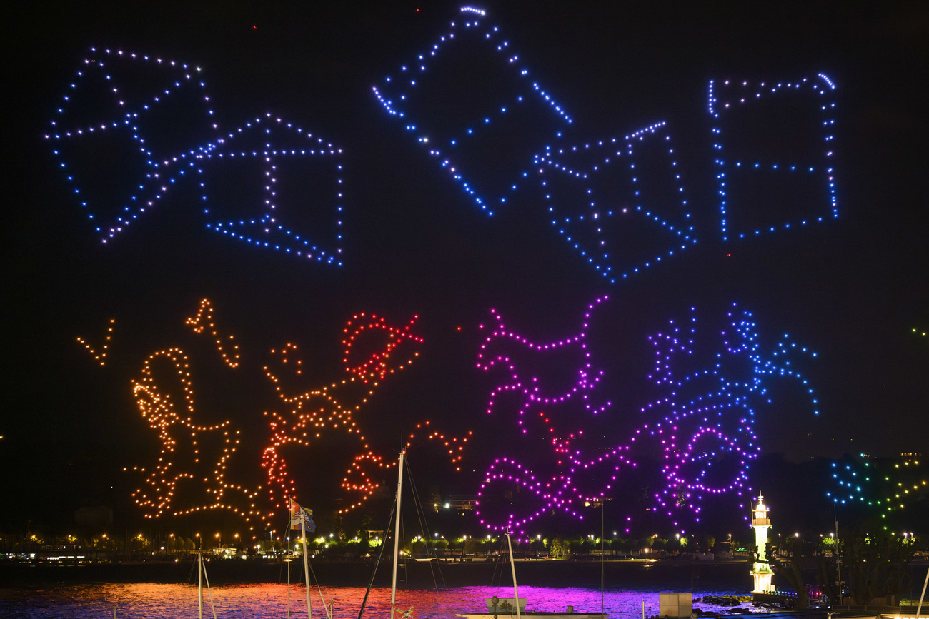 Photo of the drone show in Geneva