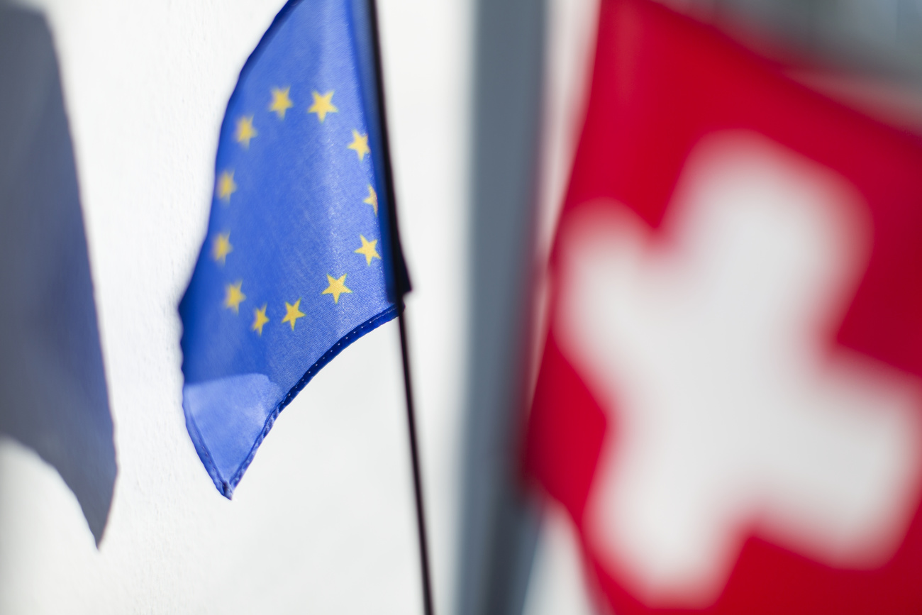 EU Swiss flags