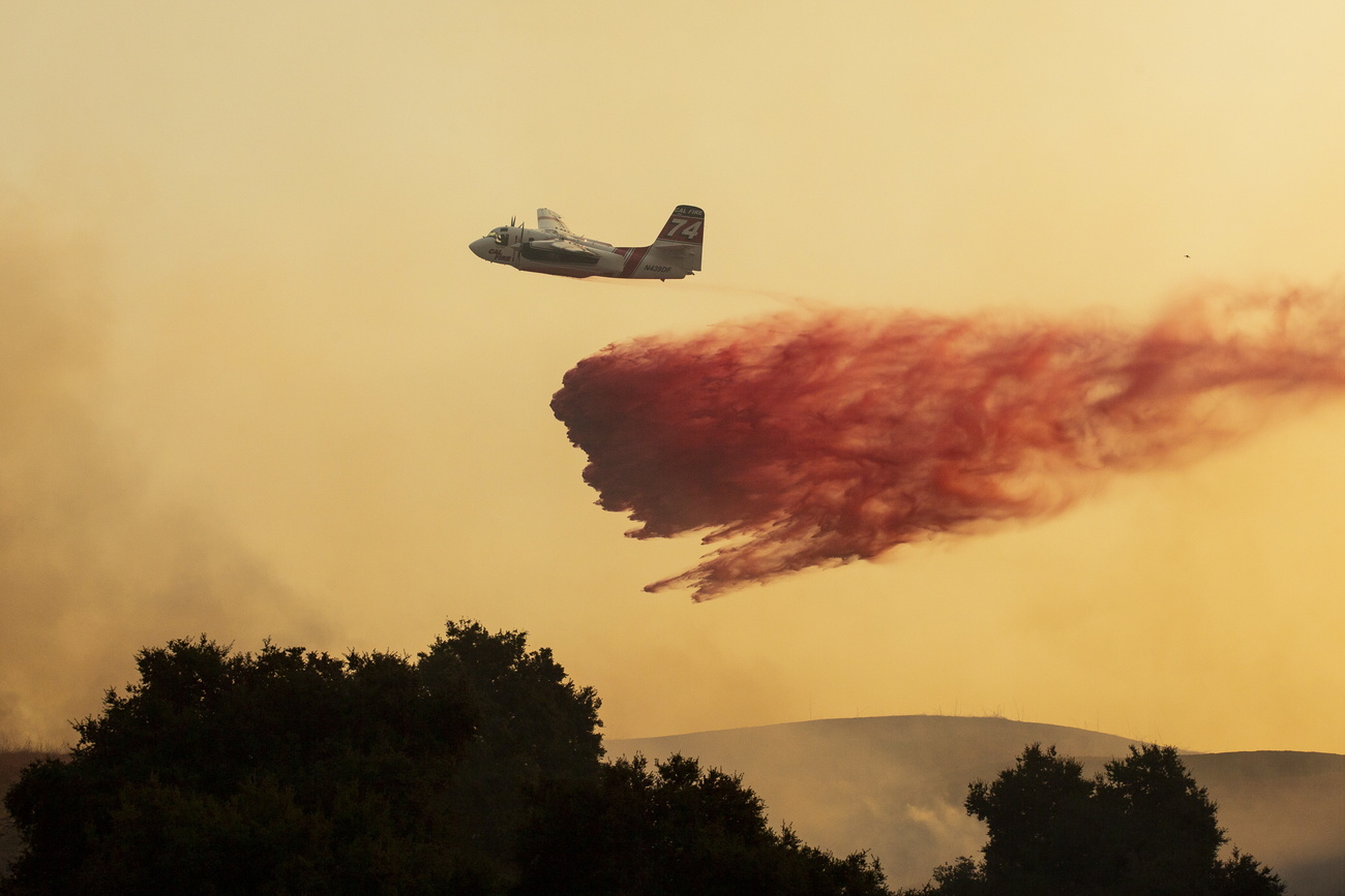 Deployment of a firefighting aircraft in California, 2020.