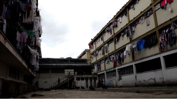 The interior of the prison in Bogota, Colombia.