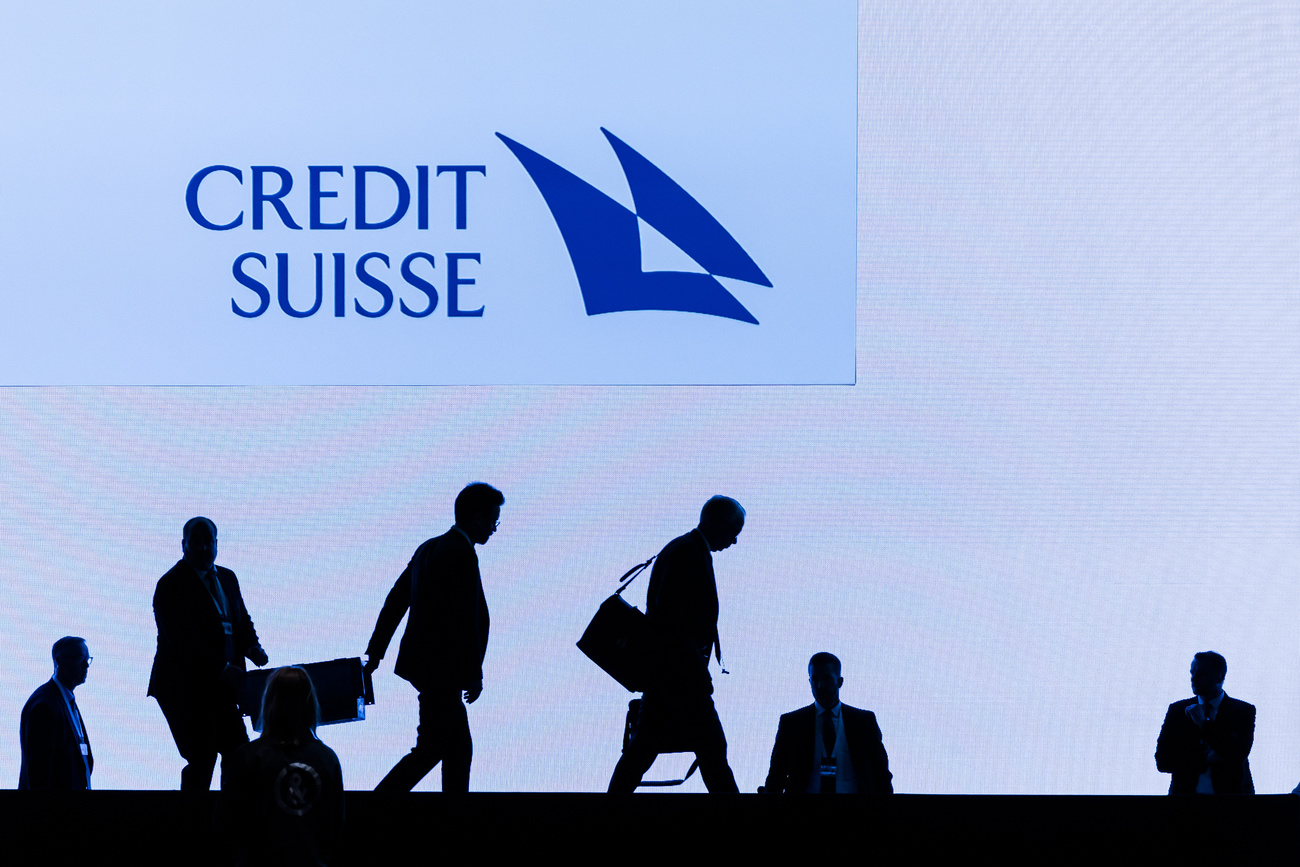 Credit Suisse officials at annual general meeting.