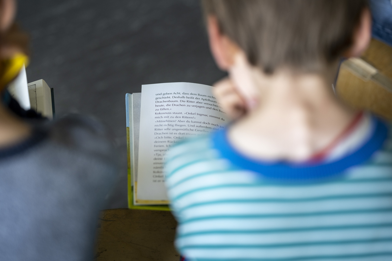 Student reads book