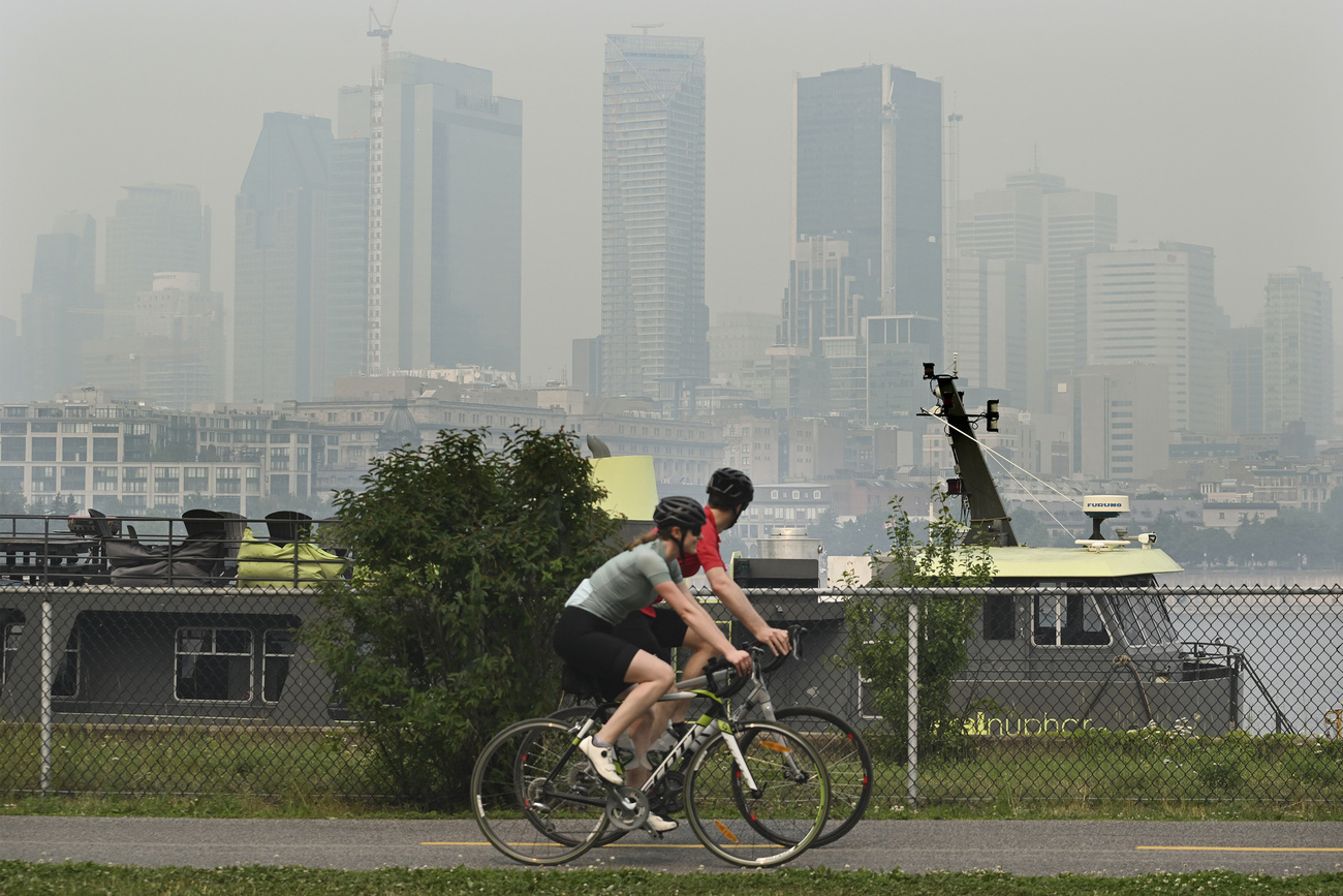 Photo of two cyclers in Montreal