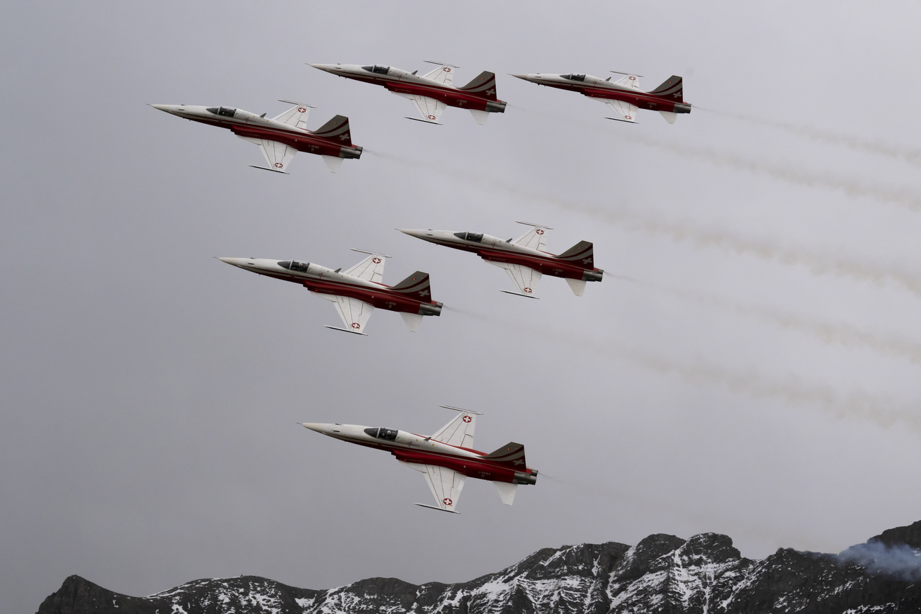 Photo of six Patrouille Suisse planes flying in the sky