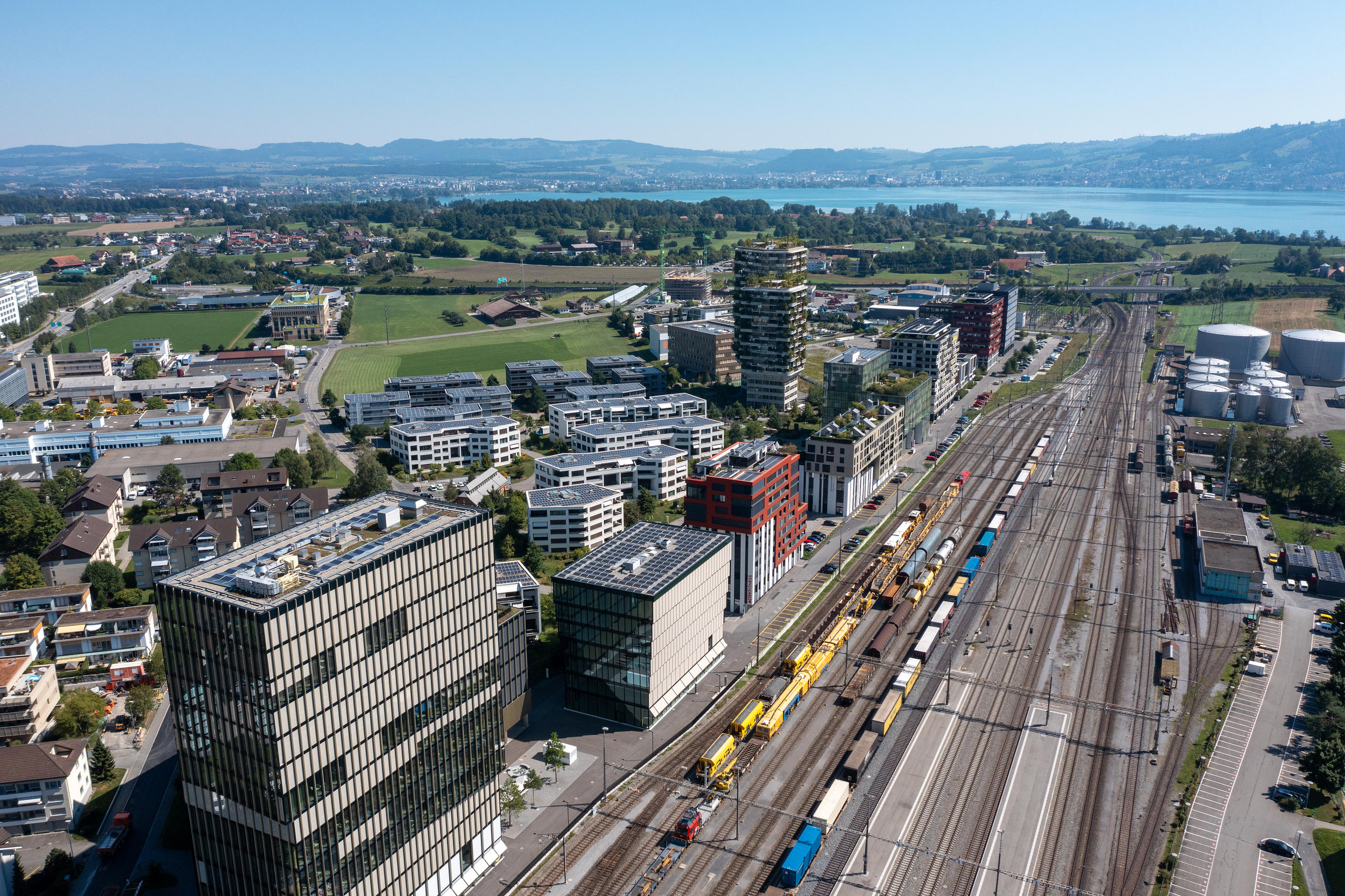 Ville de Zoug vue du ciel