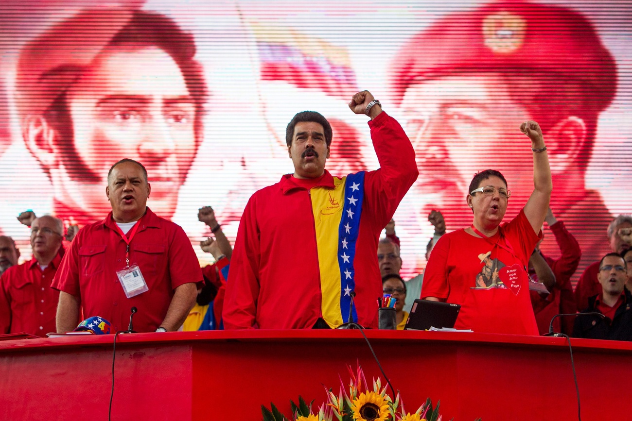 Nicolas Maduro inszeniert sich am dritten Kongress seiner Partei.