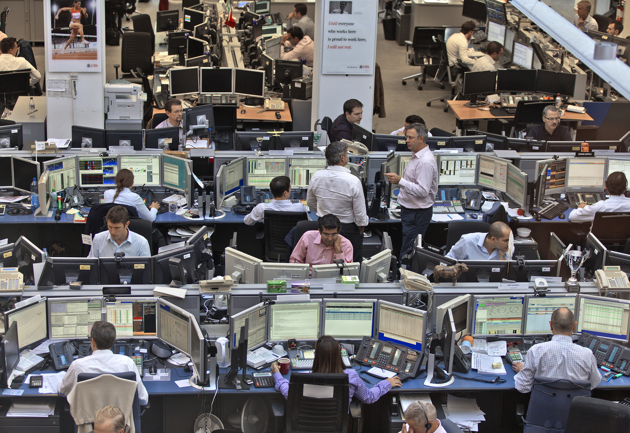 La sala trading di UBS.