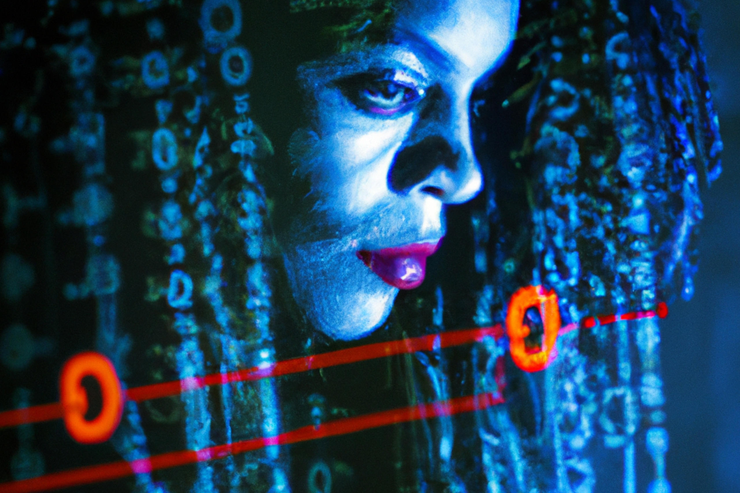 Junge Frau und Künstliche Intelligenz (Bild wurde von einer KI generiert)