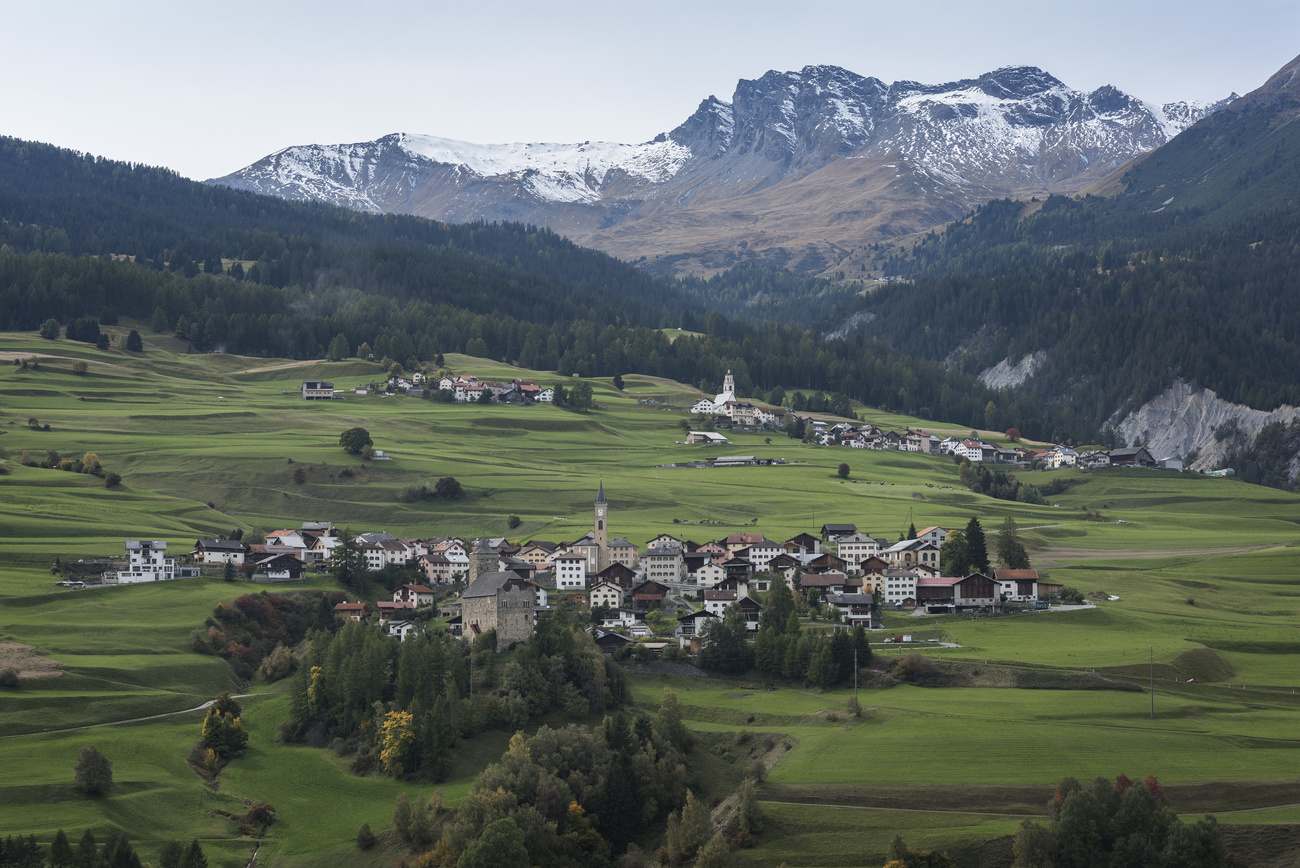 The village Riom in the Canton of Grisons, Switzerland.