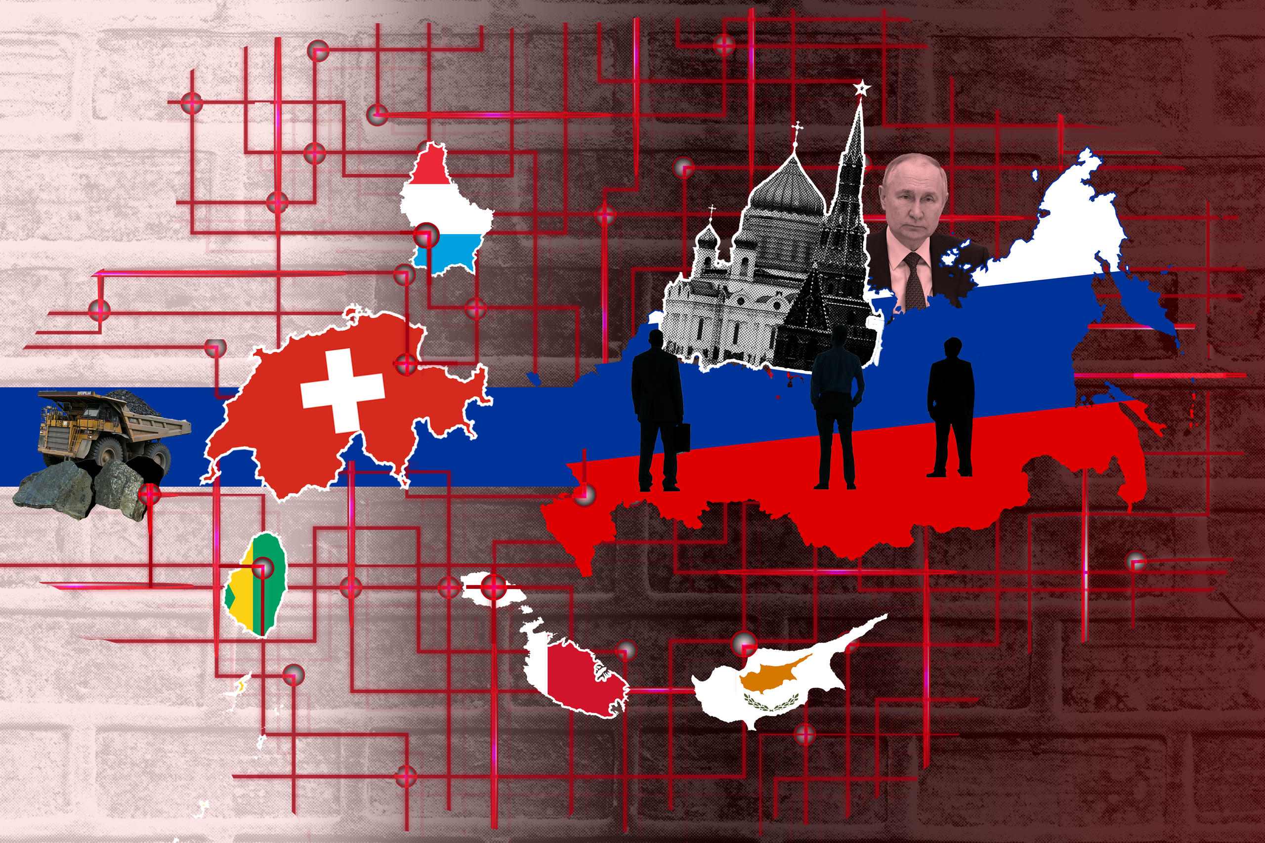 dibujo con el mapa de Rusia