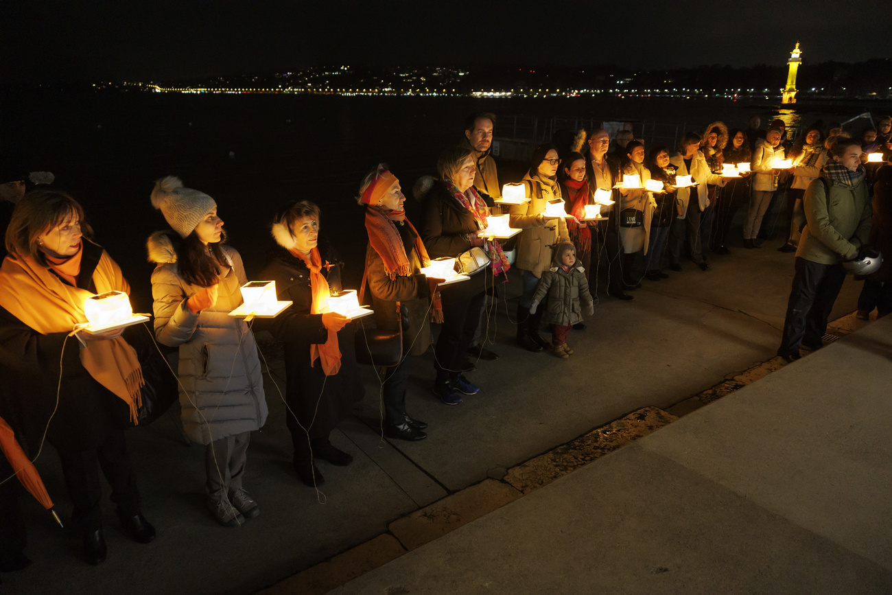 A protest against violence against women in Geneva.