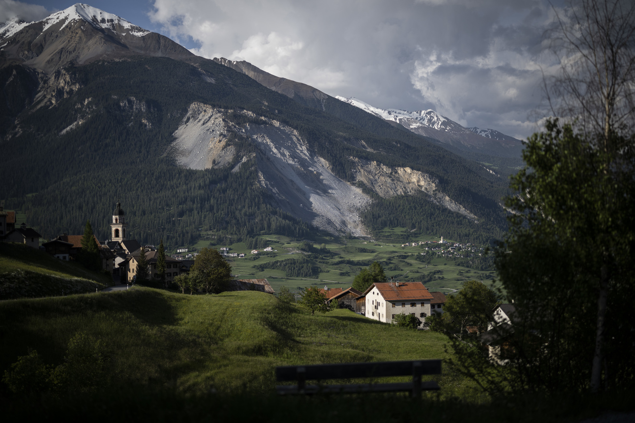 Blick auf den Hang oberhalb von Brienz GR