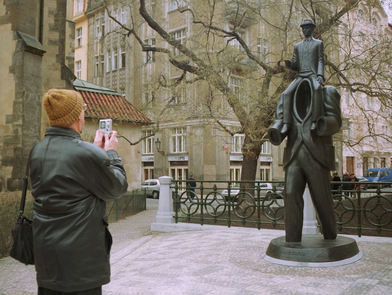 A tourist takes a photograph in the Czech Republic