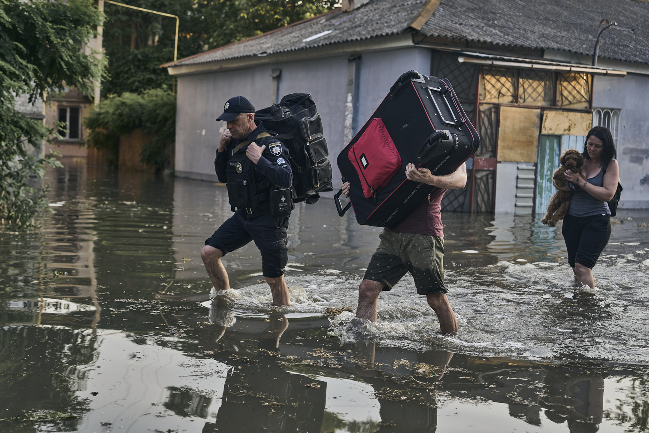 People in a flood