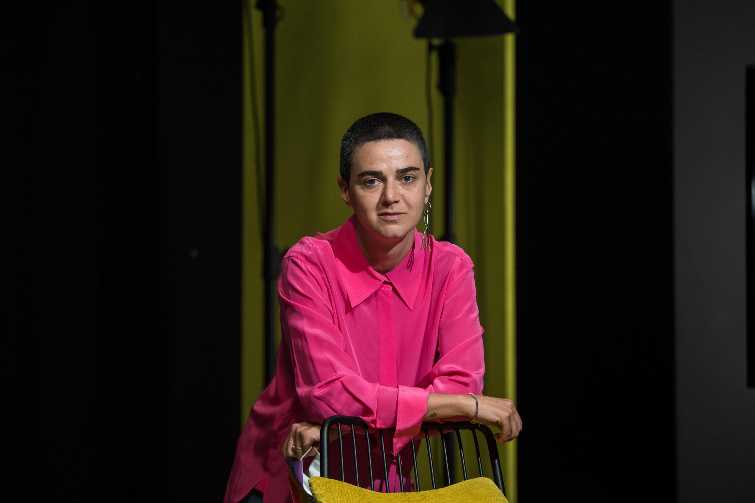 Film director Elene Naveriani poses at Locarno Film Festival 2021