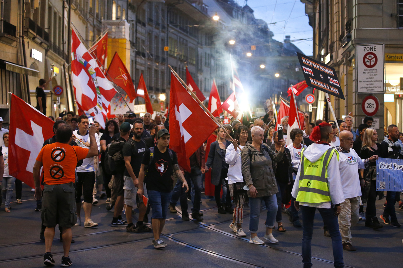 Anti-covid-19 measures demonstration in Bern
