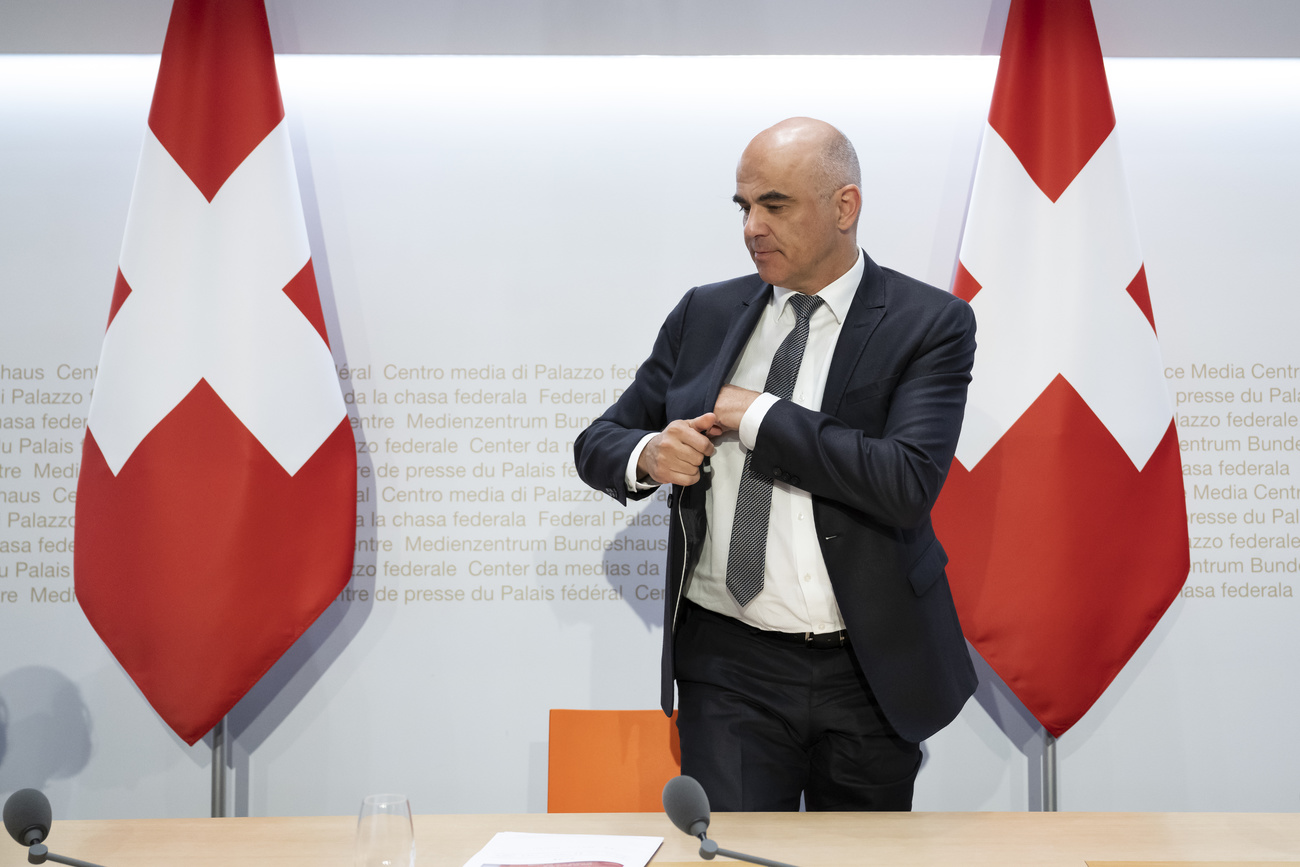 Alain Berset an der Medienkonferenz