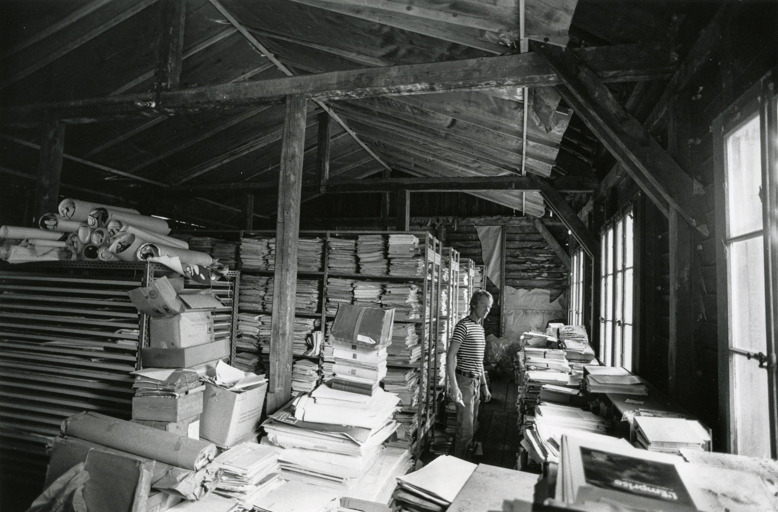 El interior de los archivos en 1969