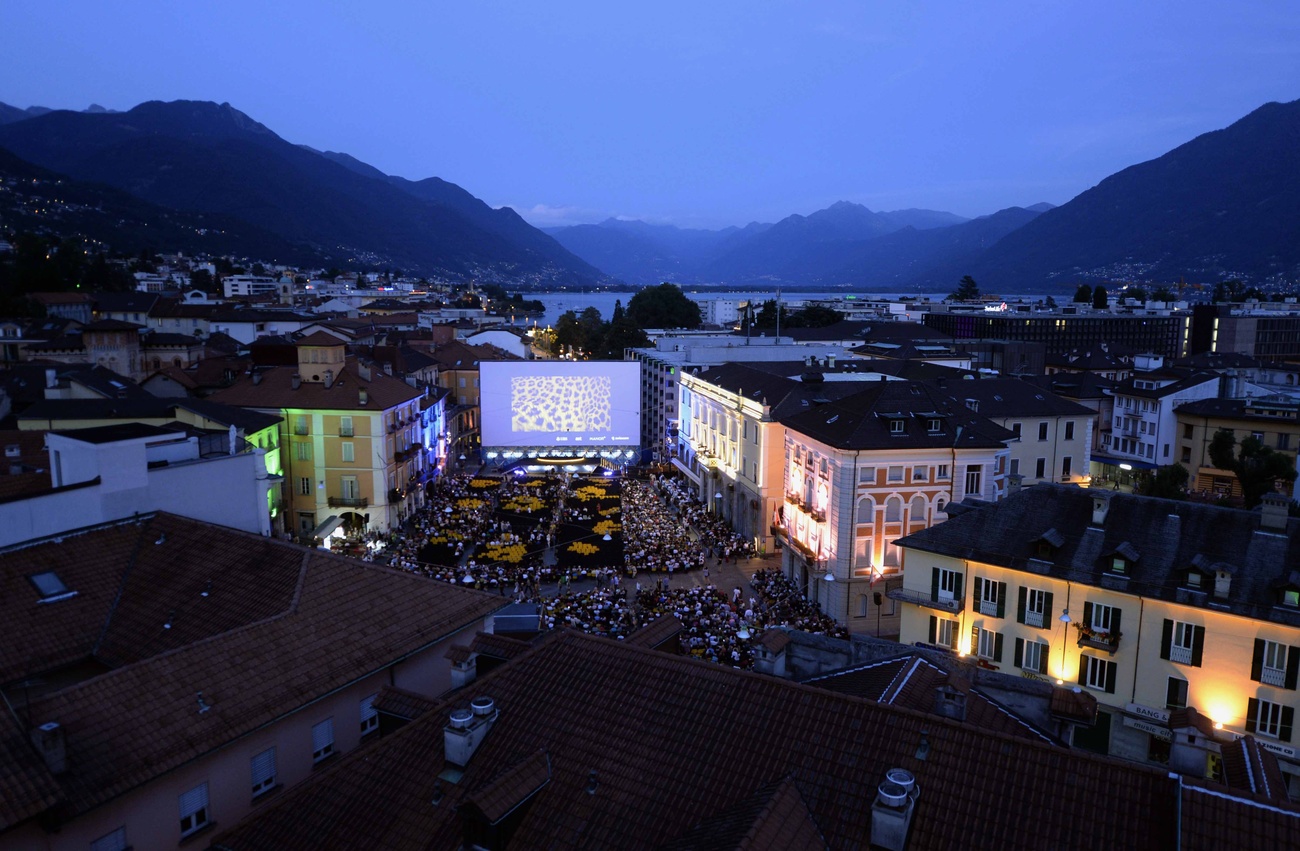 Aerial view of the Piazza Grande, Locarno