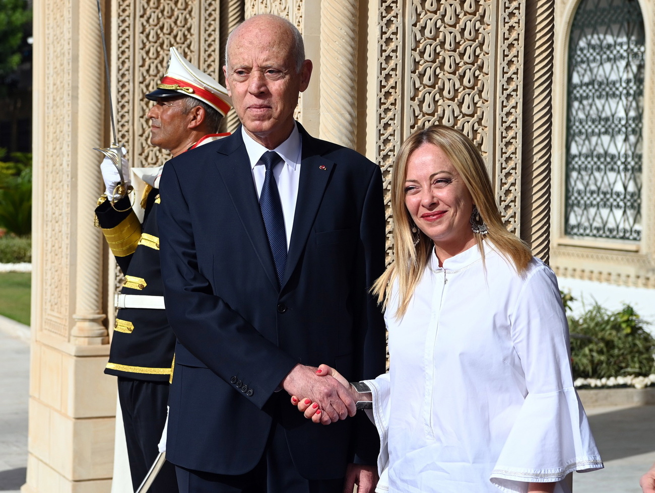 Tunesiens Präsident Kais Saied und Italiens Premierministerin Giorgia Meloni