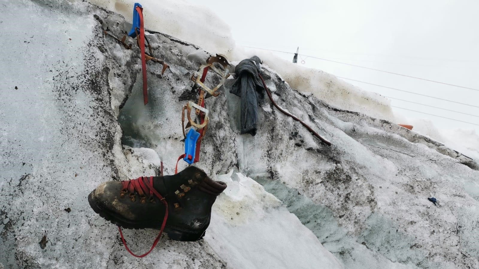 Picture of boots on a glacier