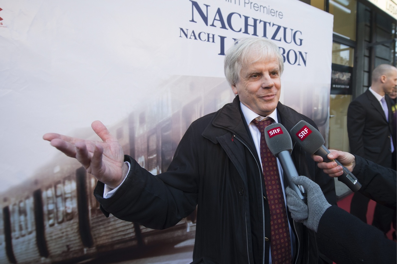 Peter Bieri alla prima del film Treno di notte per Lisbona.