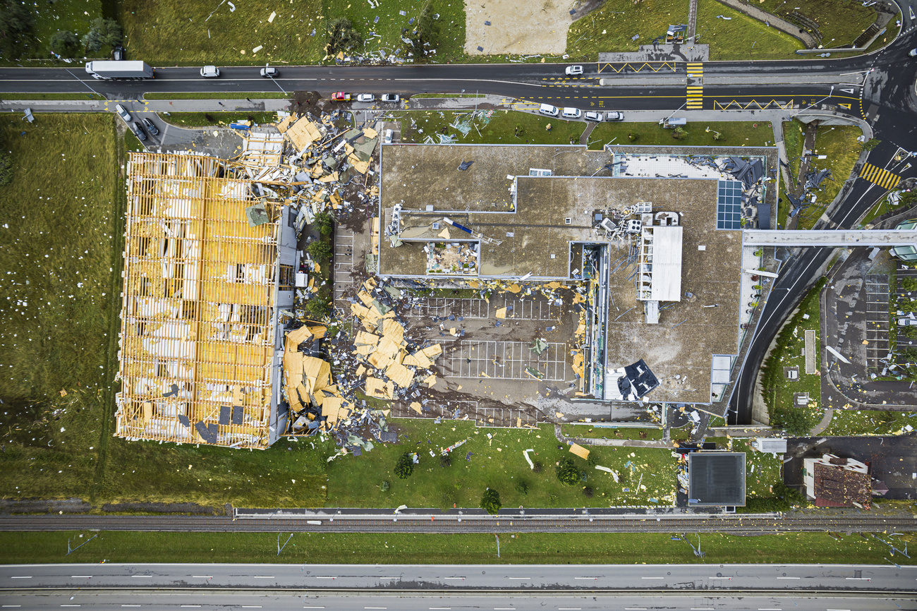 Torn out industrial buildings.