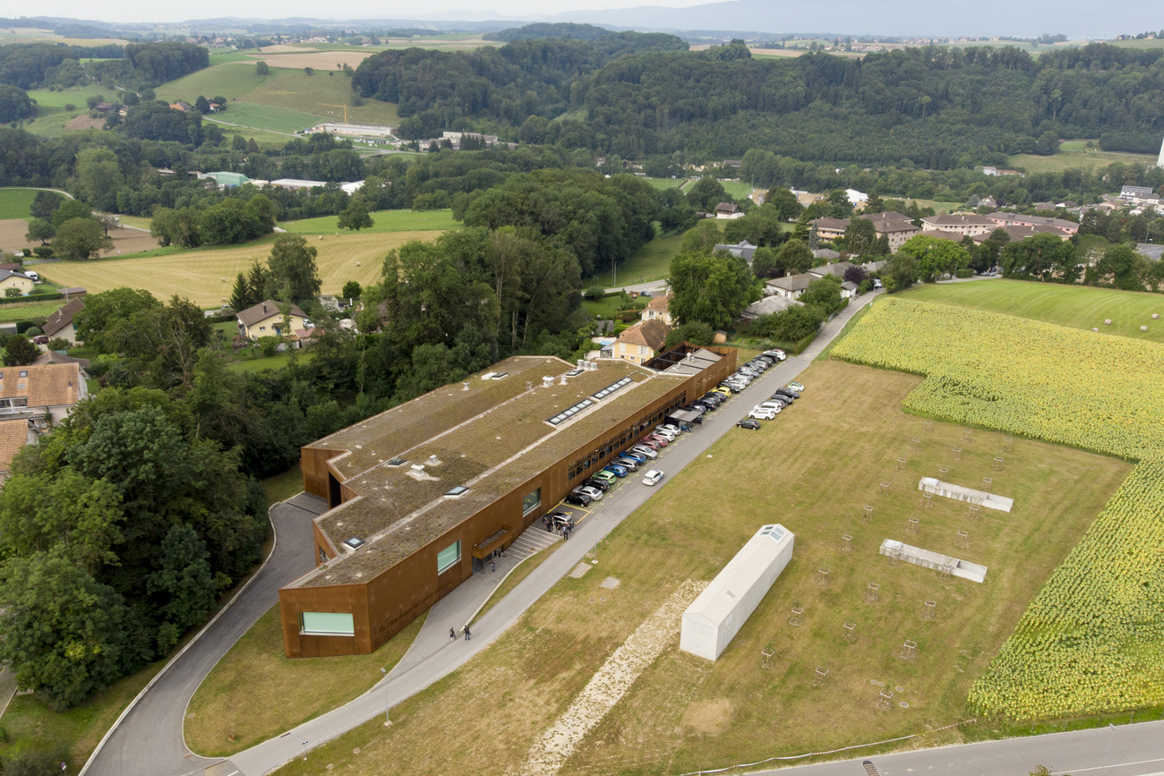 Aerial view of the Cinémathèque Suisse in Penthaz