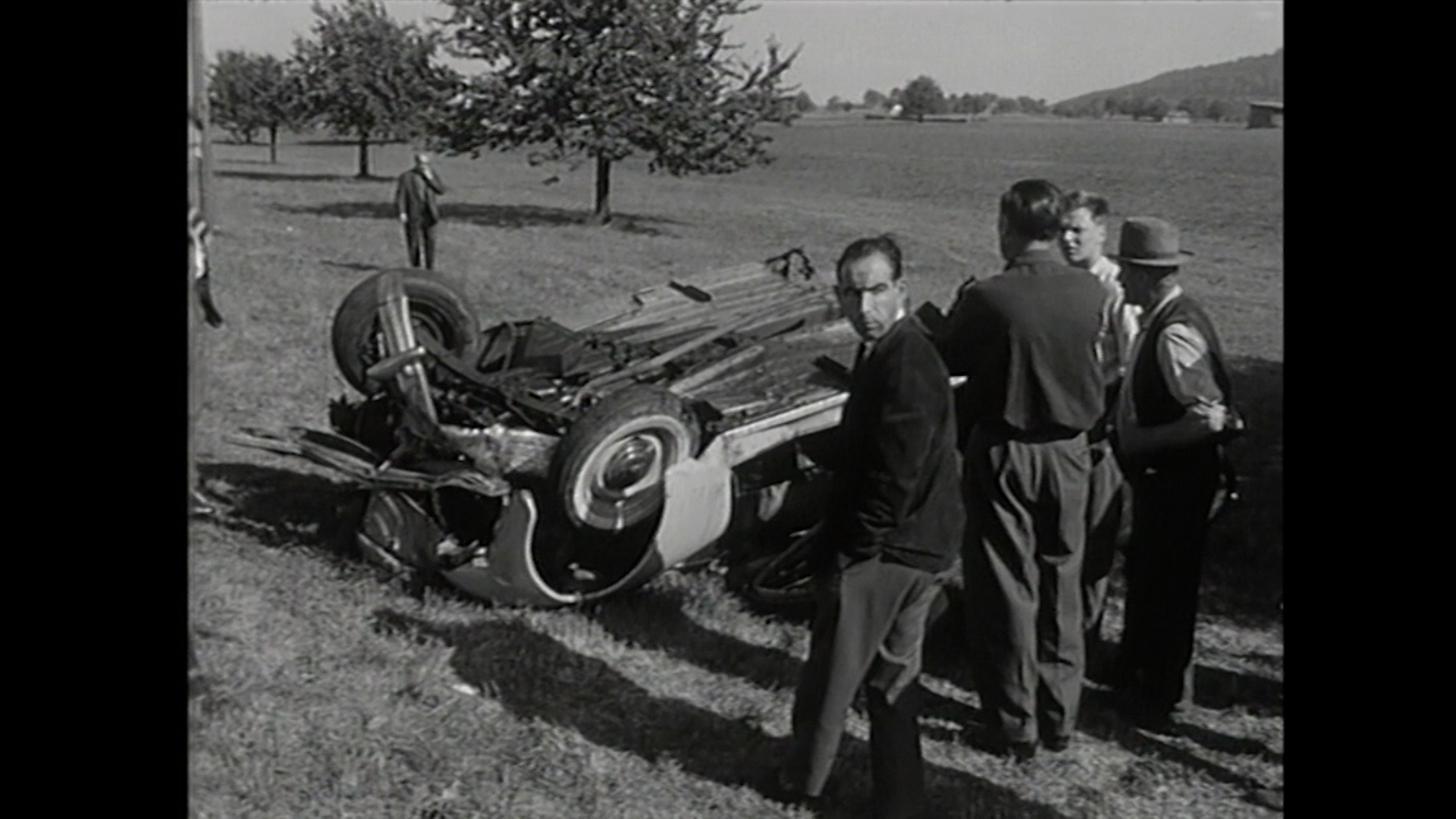 overturned car