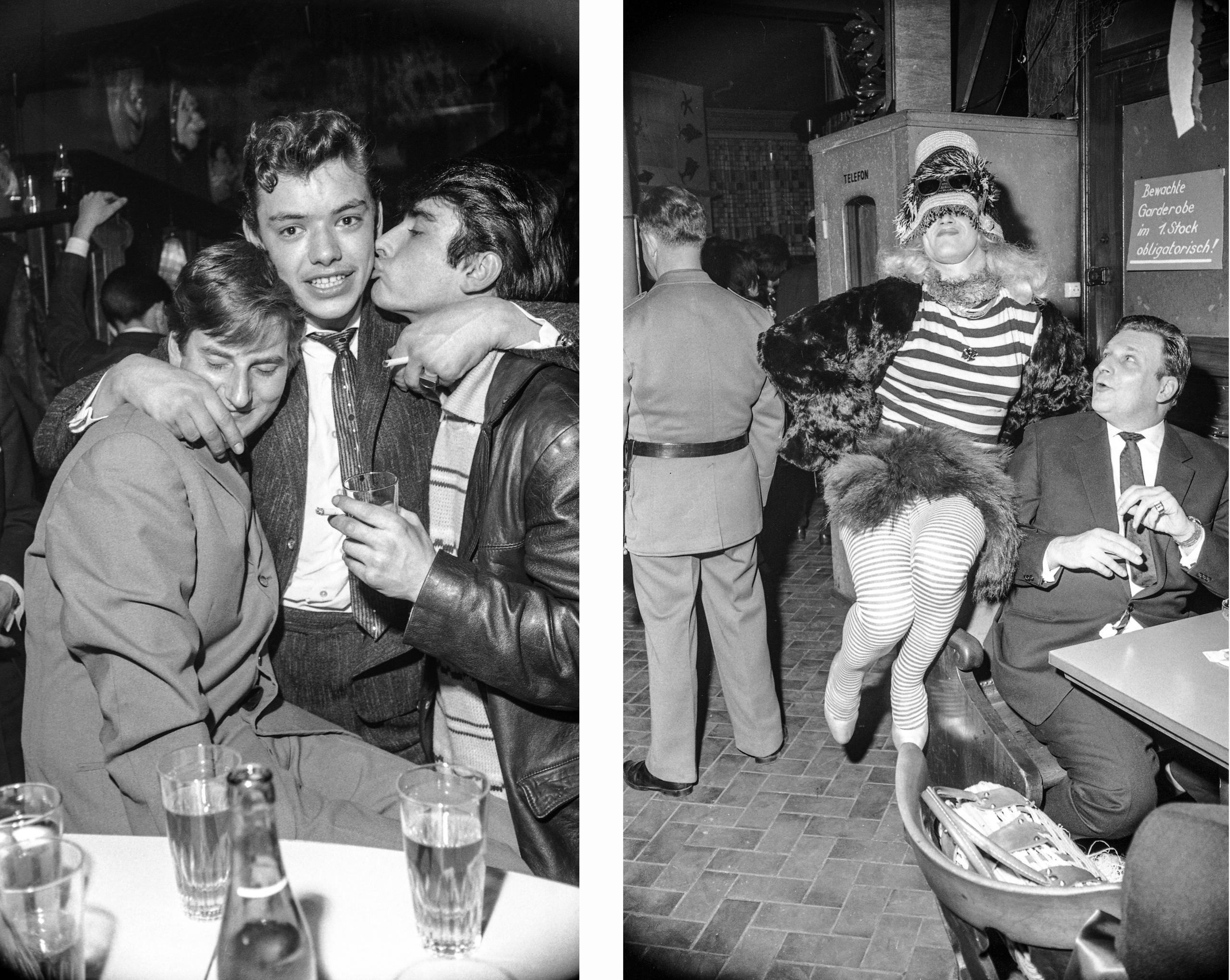 バーフューサー・バー、チューリヒ、1963年撮影（左）、1964年撮影（右）