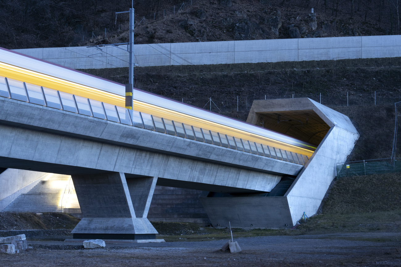 train entering tunnel