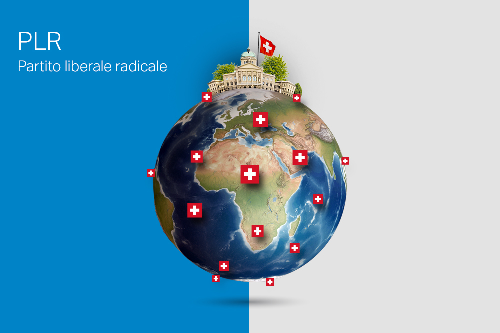 Illustrazione blu con sigla PLR