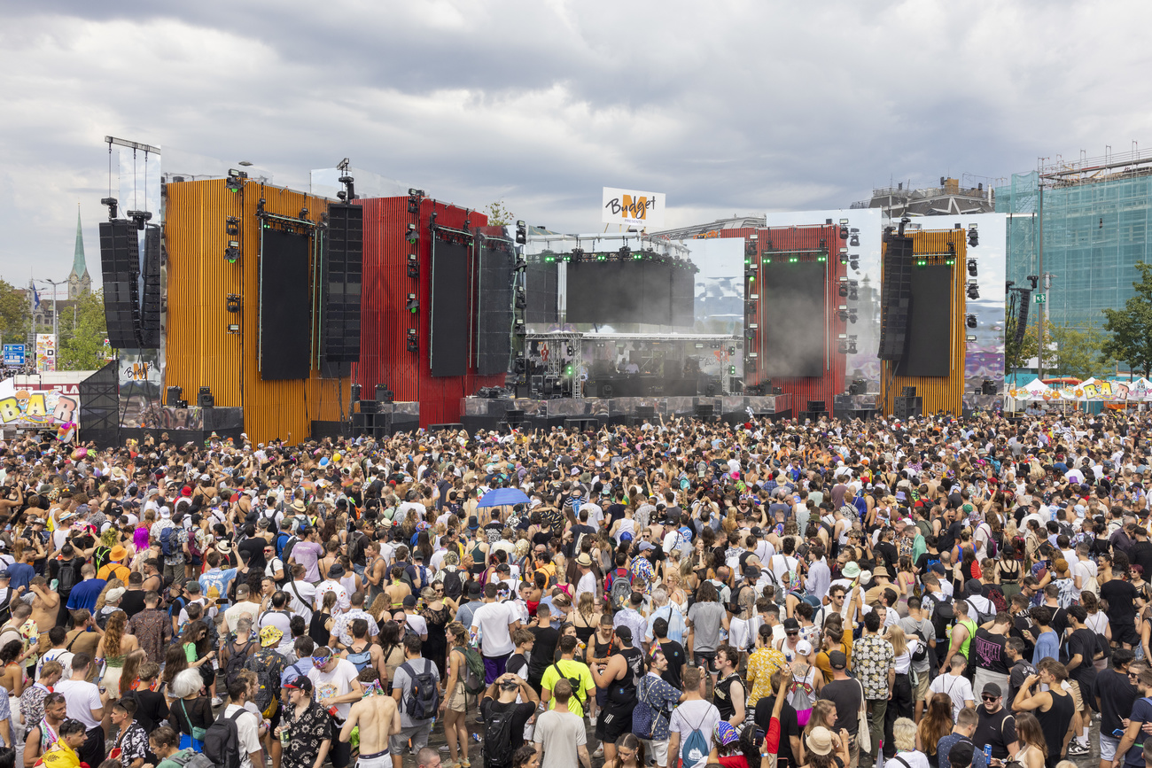 The Street Parade techno festival in Zurich.