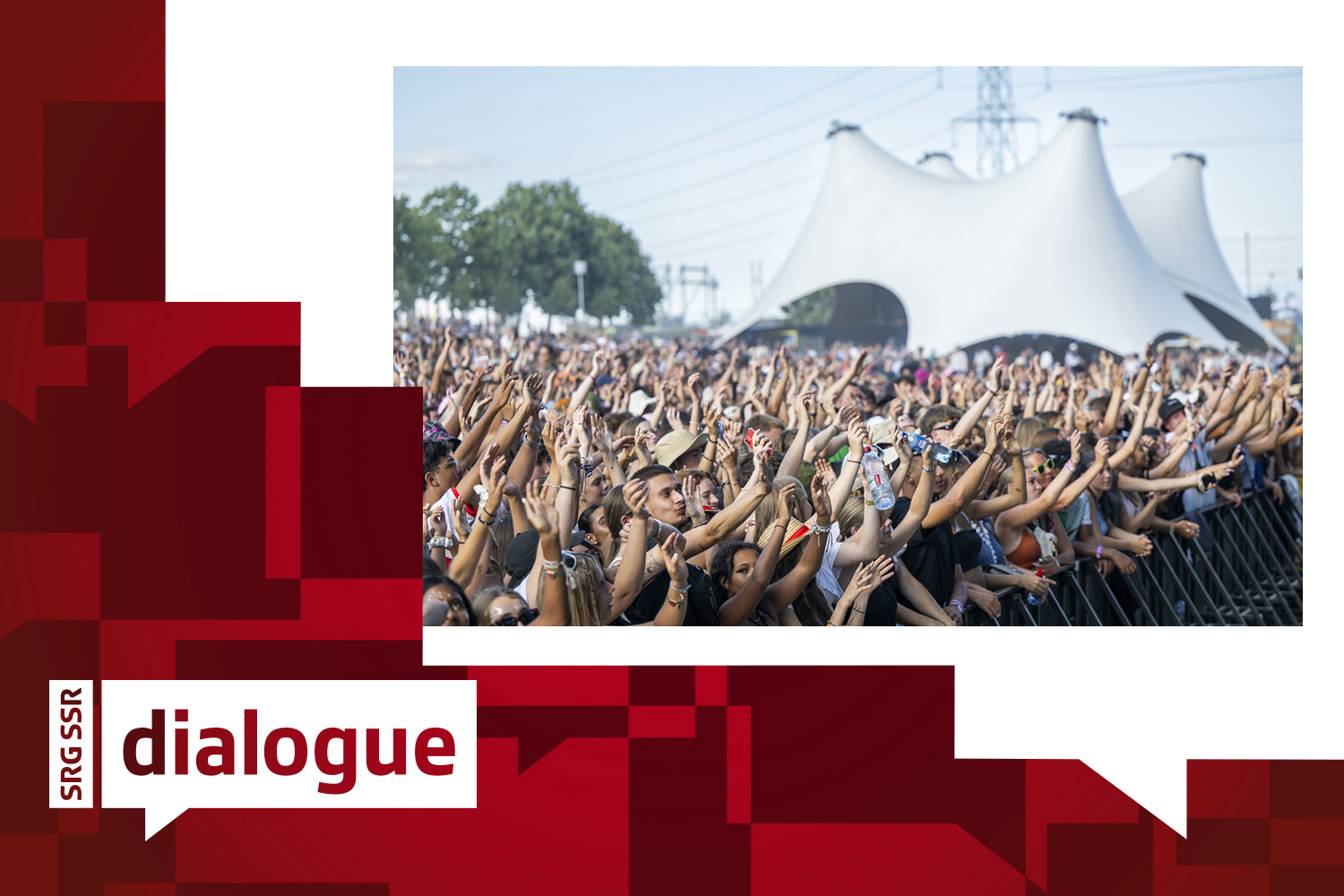 People are celebrating together at a festival.