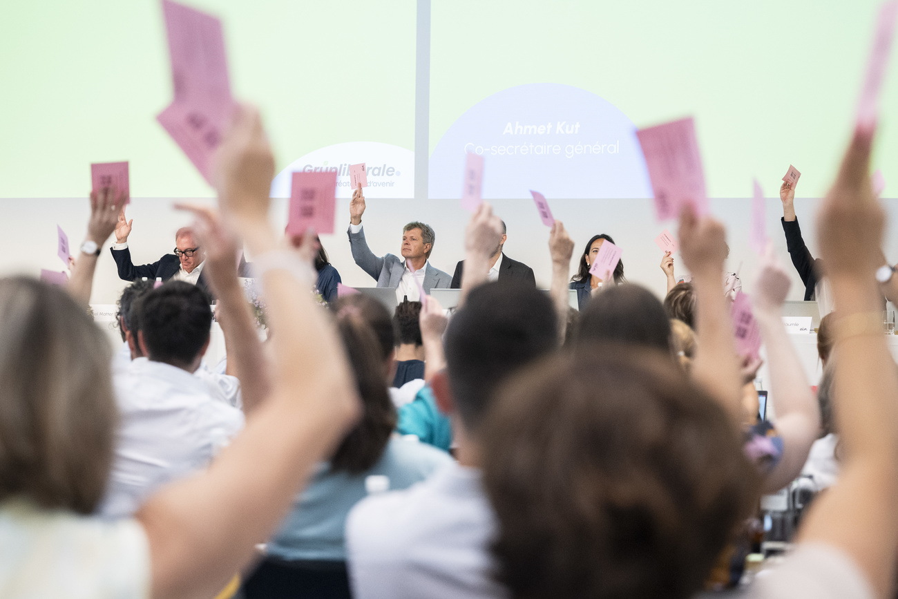 assemblea di persone che vota per alzata di mano