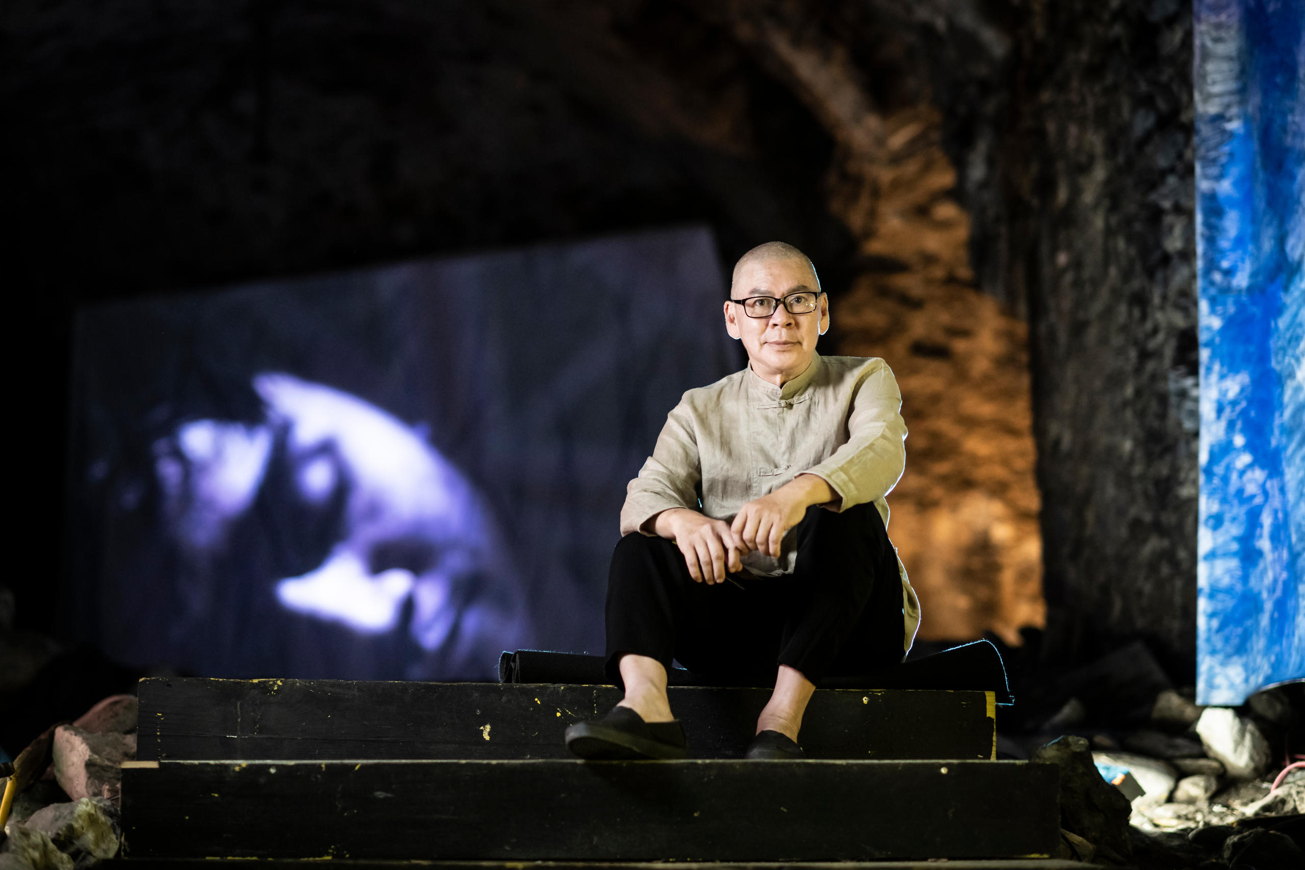 Tsai ming Liang at the site of his film installation in Locarno