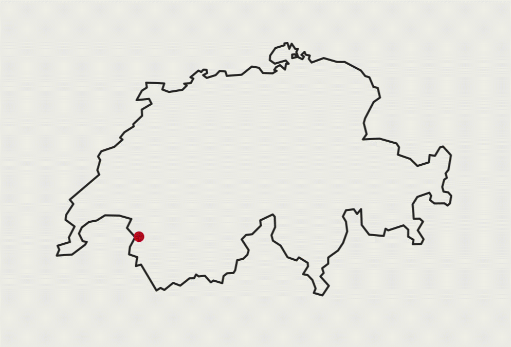 Carte de la raffinerie de Collombey dans le sud-ouest de la Suisse
