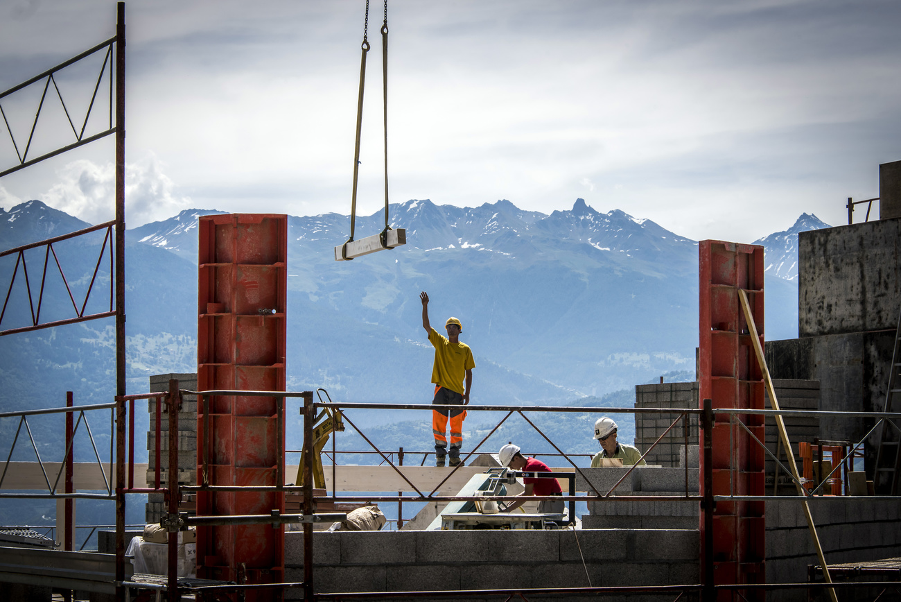 Bauarbeiter auf einer Baustelle,