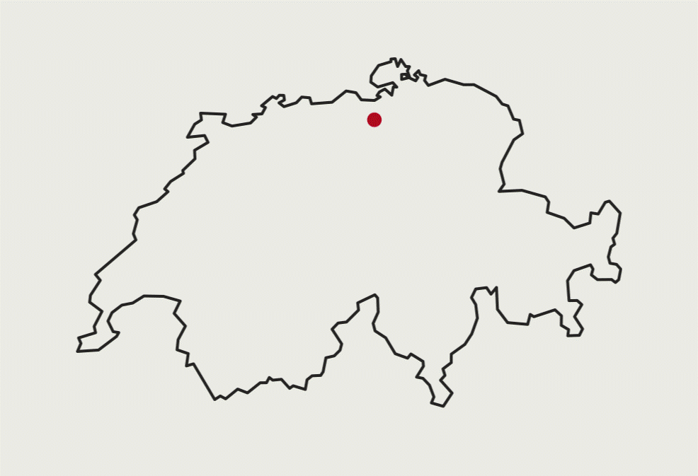 Standort Buchs im zentralen Norden der Schweiz