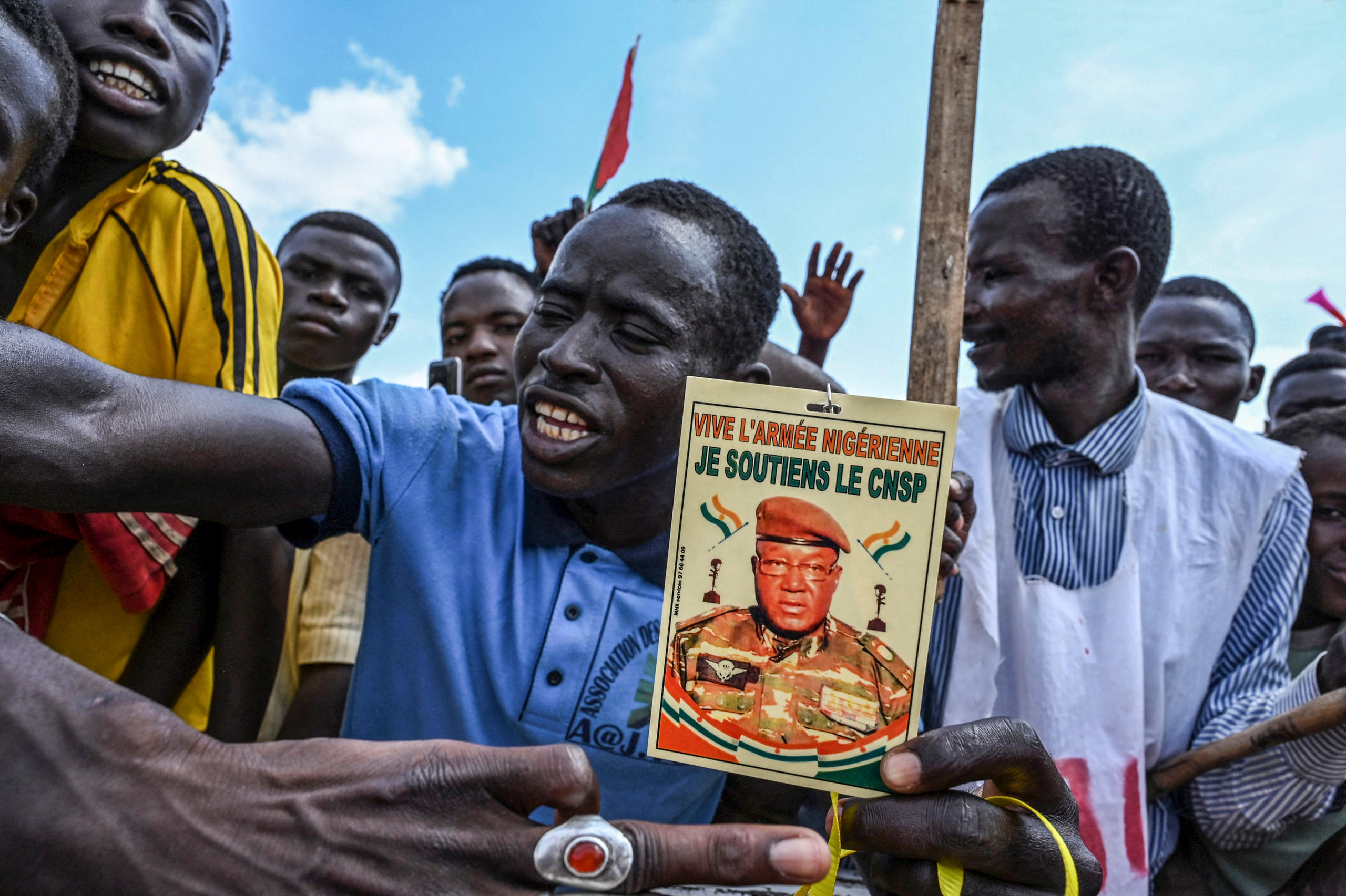 protesters in Niger after the military coup