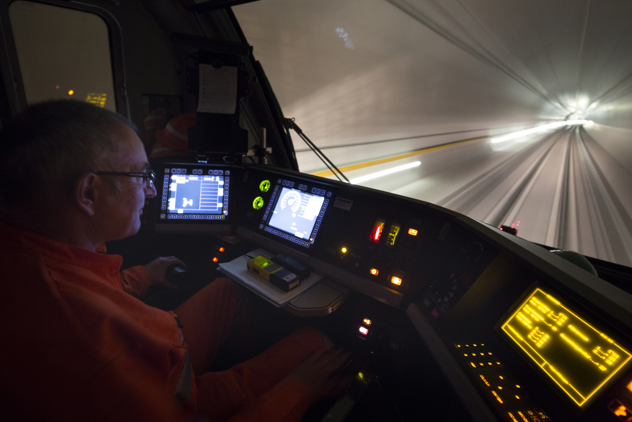 Train in Gotthard tunnel