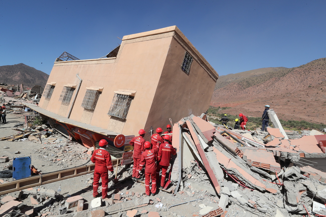 Rescue work after Morocco earthquake.