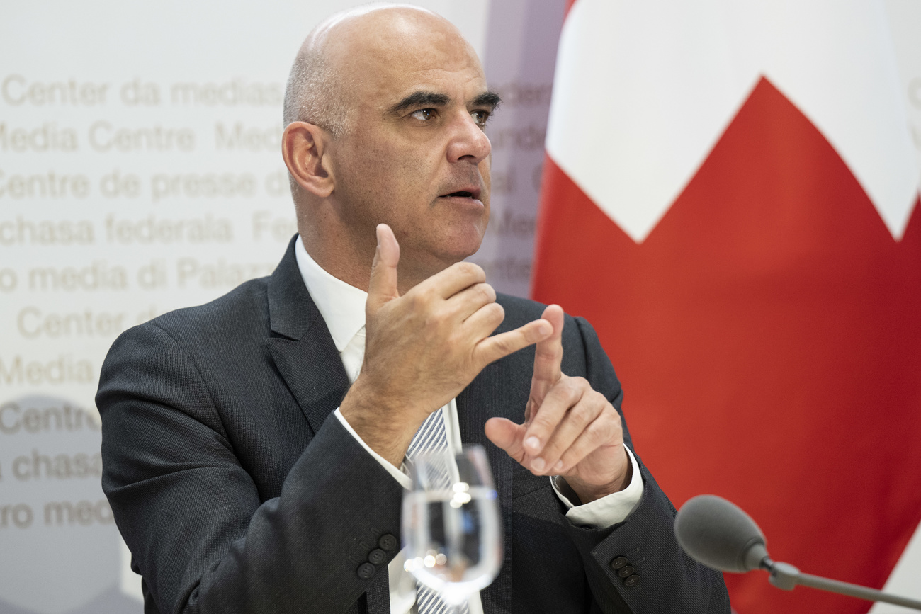 Le ministre de la Santé Alain Berset lors de la conférence de presse