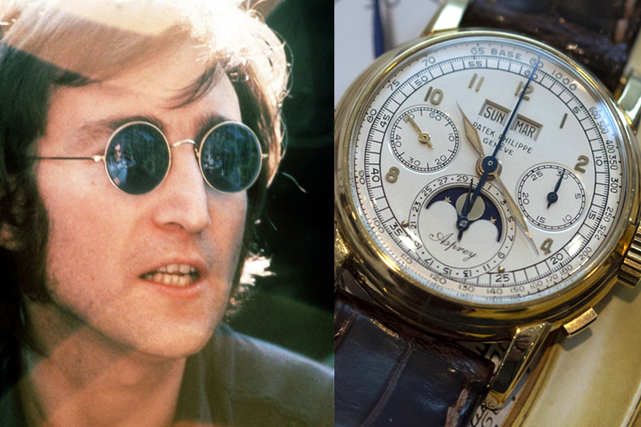 小野洋子(Yoko Ono)送給約翰·藍儂(John Lennon)的百達翡麗(Patek Philippe)2499腕錶價值或達數百萬美元。