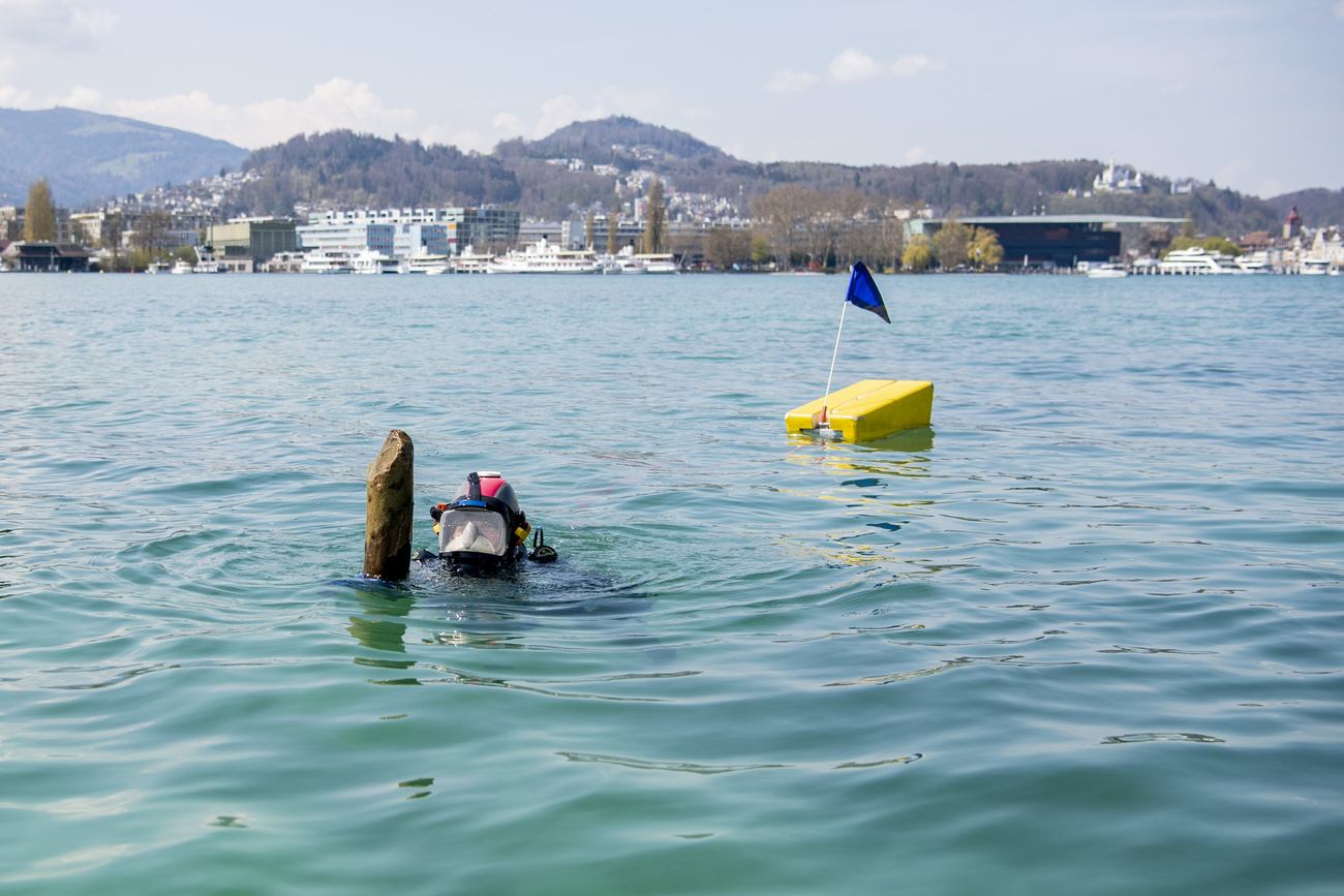 Underwater archaeologist in Lucerne.